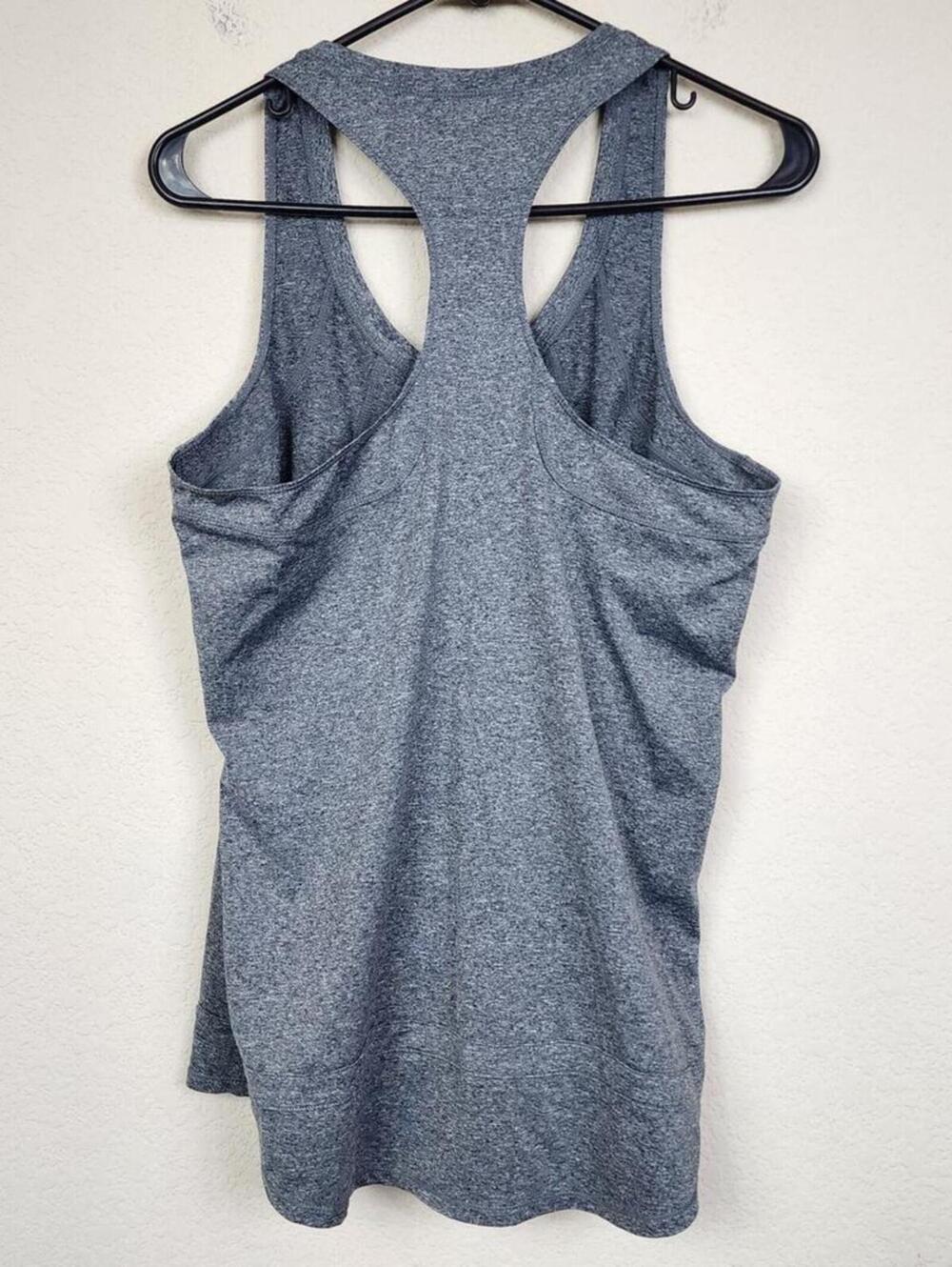 Large Grey Gray Racerback Tank Top - Picture 2 of 5